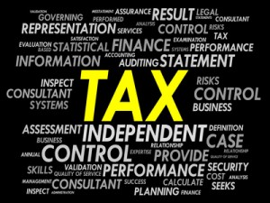 TAX word cloud, business concept