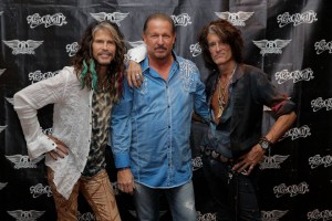 David Mobley with Steven Tyler and Joe Perry of Aerosmith